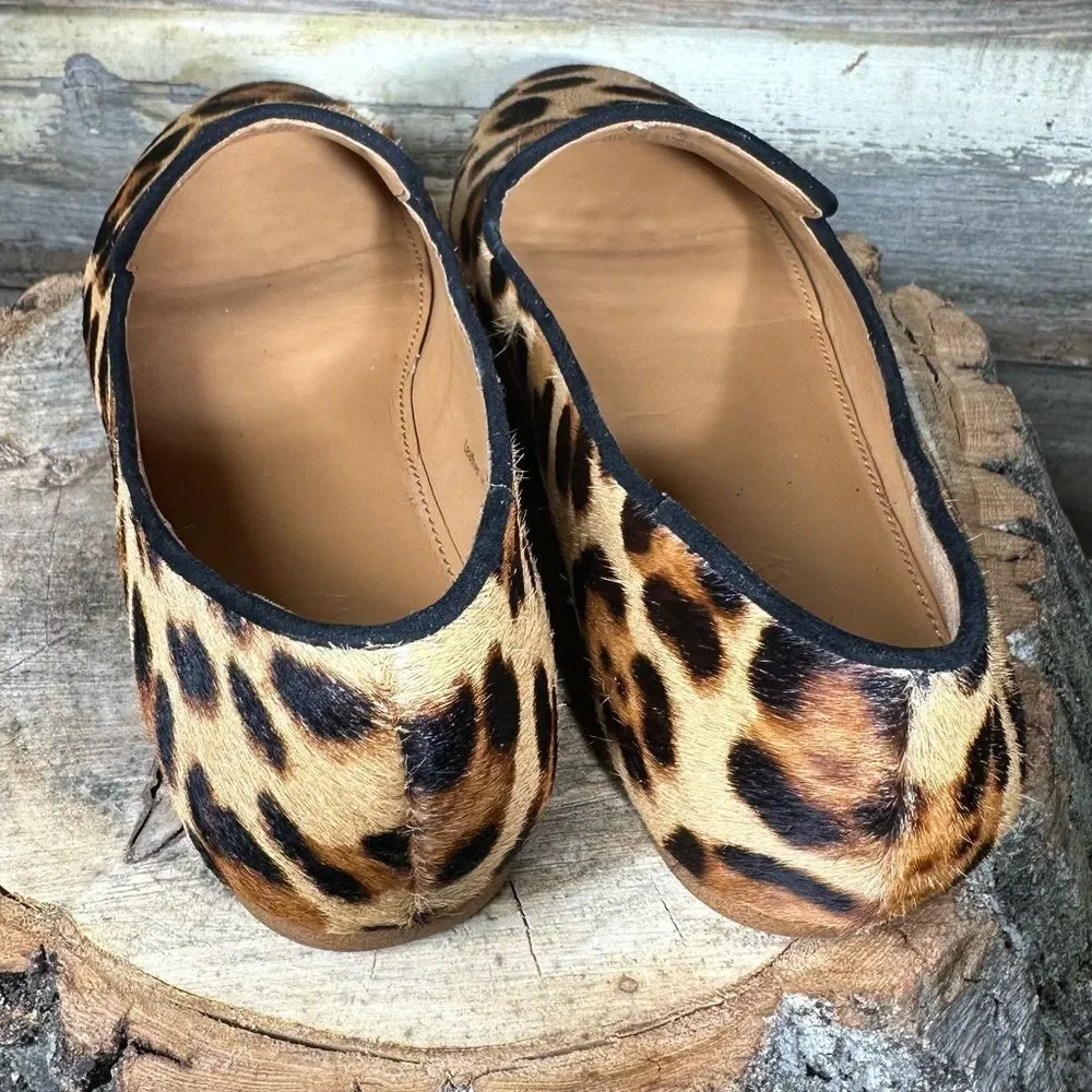 J.Crew Leopard Calf Hair Flats sz 6